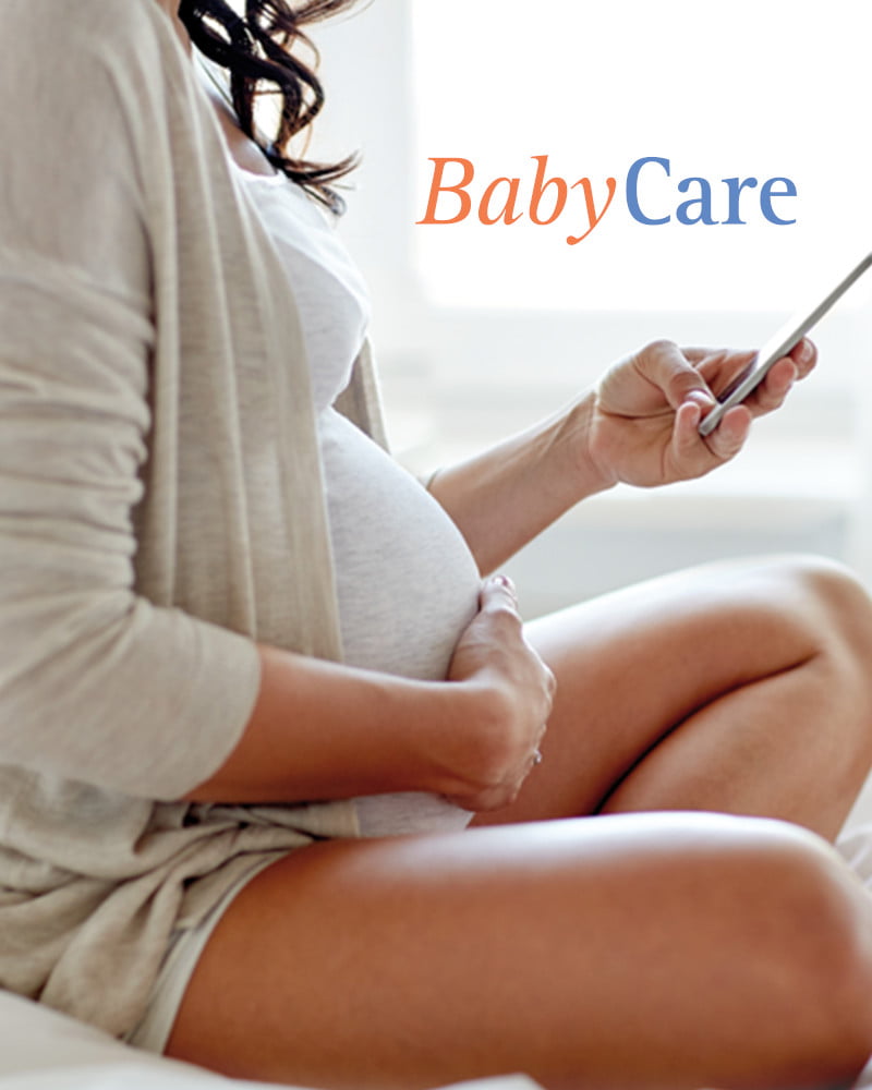 Darstellung auf Gerät: BabyCare - Gesund & Schwanger - für iOS & Android